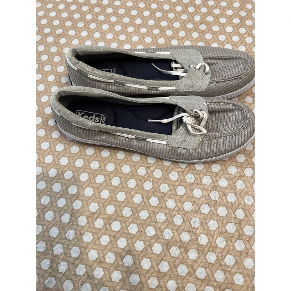 Keds Women Boat Shoes Size 11 Ortholite Silver Glimmer Slip On